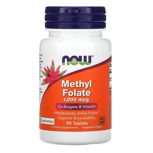 Metil folat,-METHYL FOLATE 1.000 mcg, 90 tableta, B-9, Now Foods