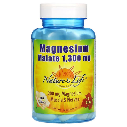 Magnesium Malate, 1,300 mg sa Jabučnom kiselinom, 100 tab.-Nature's Life USA