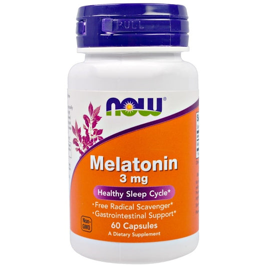 Melatonin 3 mg, 60 Capsules -Now Foods,Za spavanje i smanjenje napetosti ...,čisti Melatonin bez dodataka
