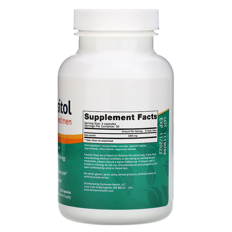 Myo-Inositol(za žene i muškarce) ,2000mg,120 kapsula Fairhaven Health USA