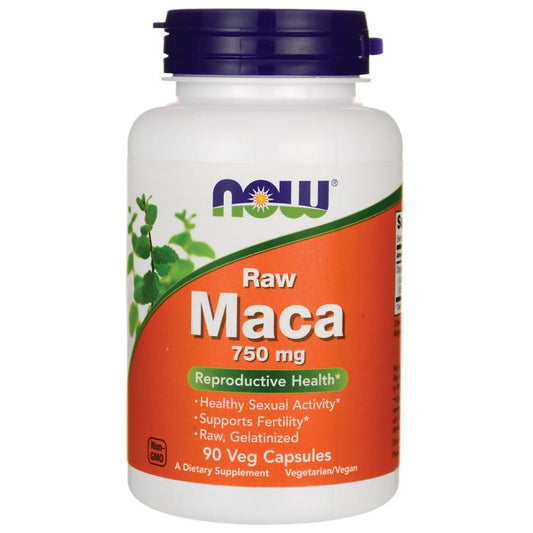Maca, Raw, 750 mg, 90 Veg Capsules;Organsko-6.1 koncetrat;Gelatizovana (Now Foods)