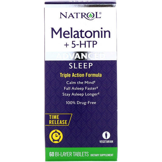 Melatonin + 5-HTP, napredno spavanje, 60 dvoslojnih tableta, NATROL-USA