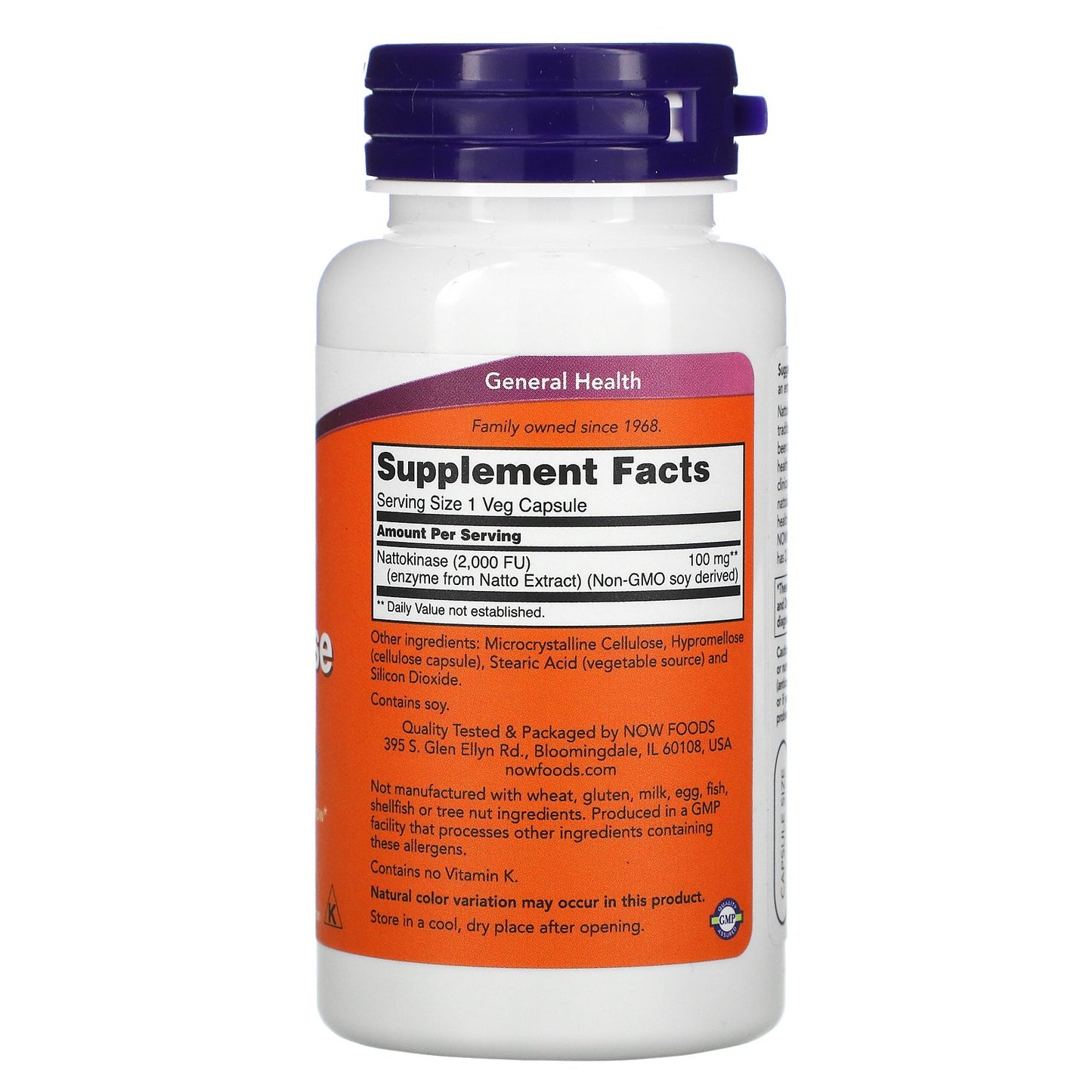 Nattokinase, 100 mg, 120 veg.caps-veliko pakovanje, Now Foods USA