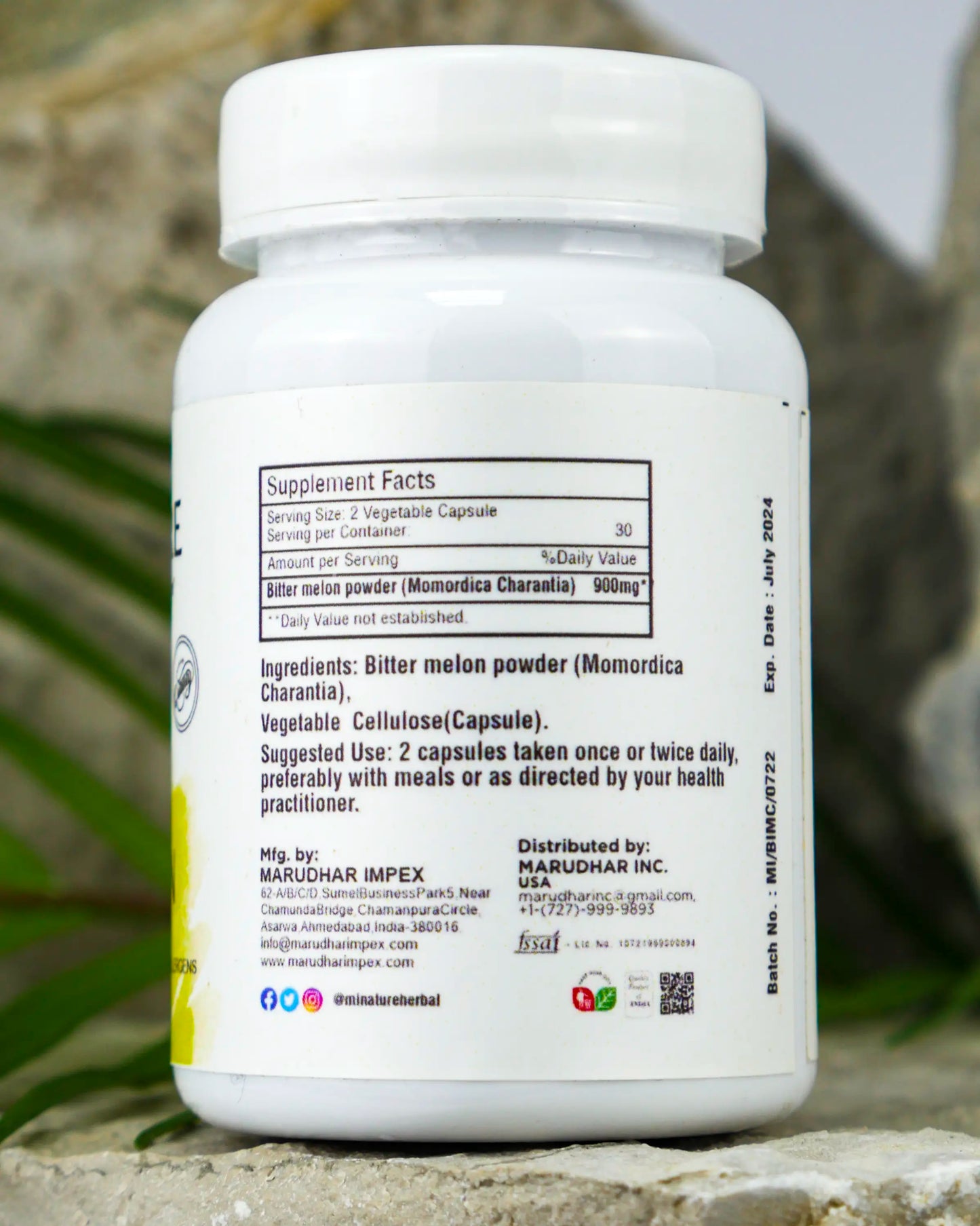 Gorka Dinja (BiterMelon) 450mg /60 caps. Organik kapsula-Mi Nature ...za metabolizam glukoze,gubitak težine,bolje varenje...
