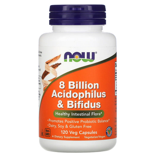 Probiotik,8 Biliona Acidophilus & Bifidus 120 veg.kapsula,Now Foods USA