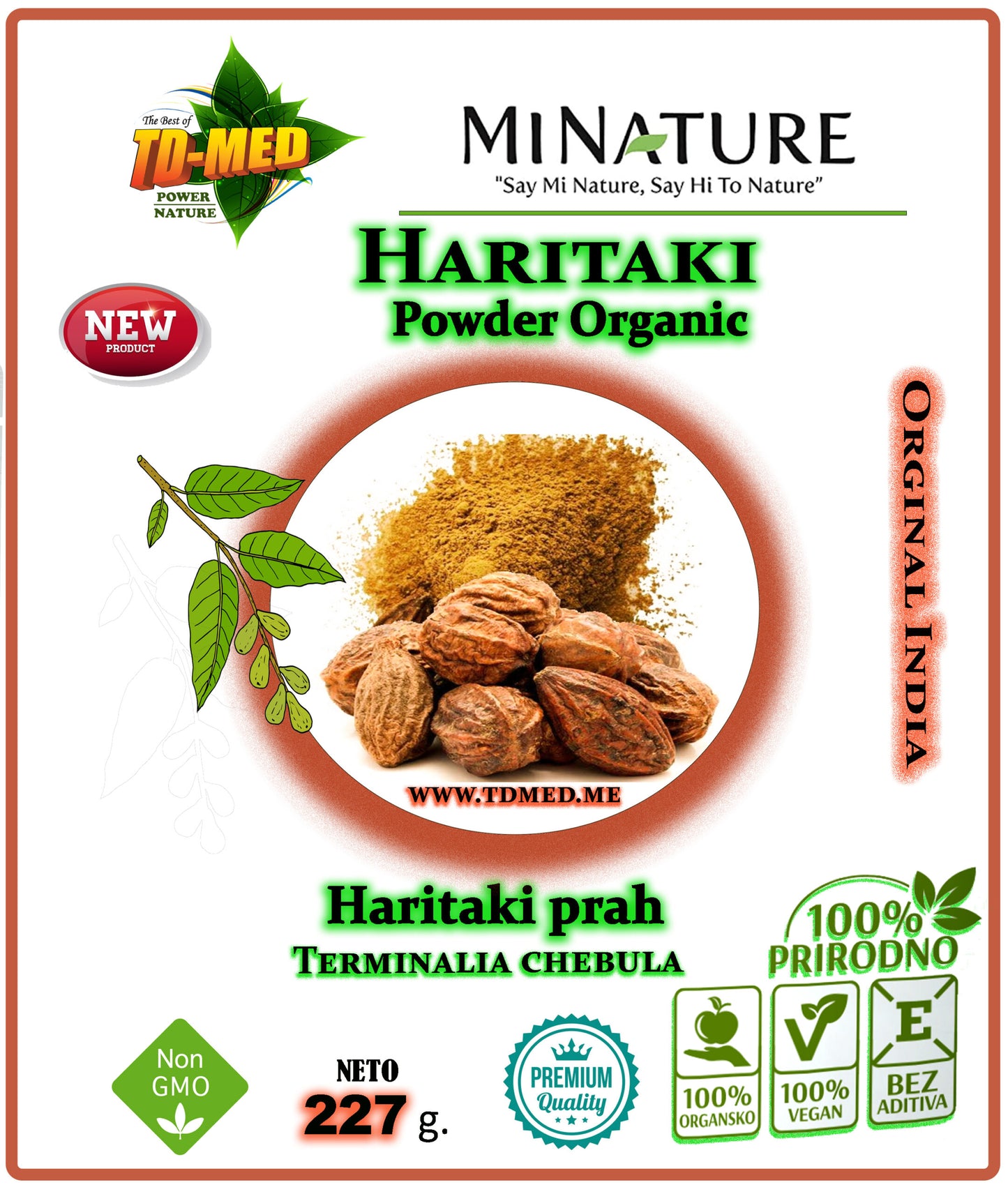 Haritaki u prahu 227g-Organic Indija