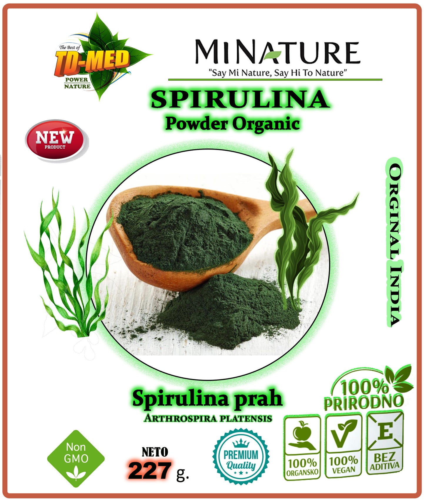 Spirulina u prahu 227g Organik-Indija Original