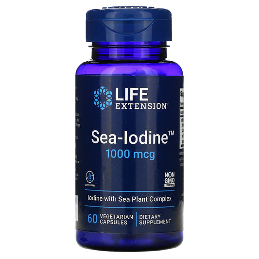 Sea Iodine,Morski jod kapsule +Kalijum Jodid i extrat joda iz morske alge 1000mcg,Life Extension USA; Bitno za štitnu žlezdu,dermatološke probleme i pomoć kod  efekata izlaganja radijaciji