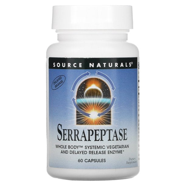 Serrapeptase 120,000 SPU,60 caps. ,Source Naturals-USA