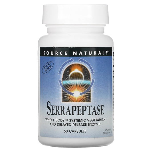 Serrapeptase 120,000 SPU,60 caps. ,Source Naturals-USA