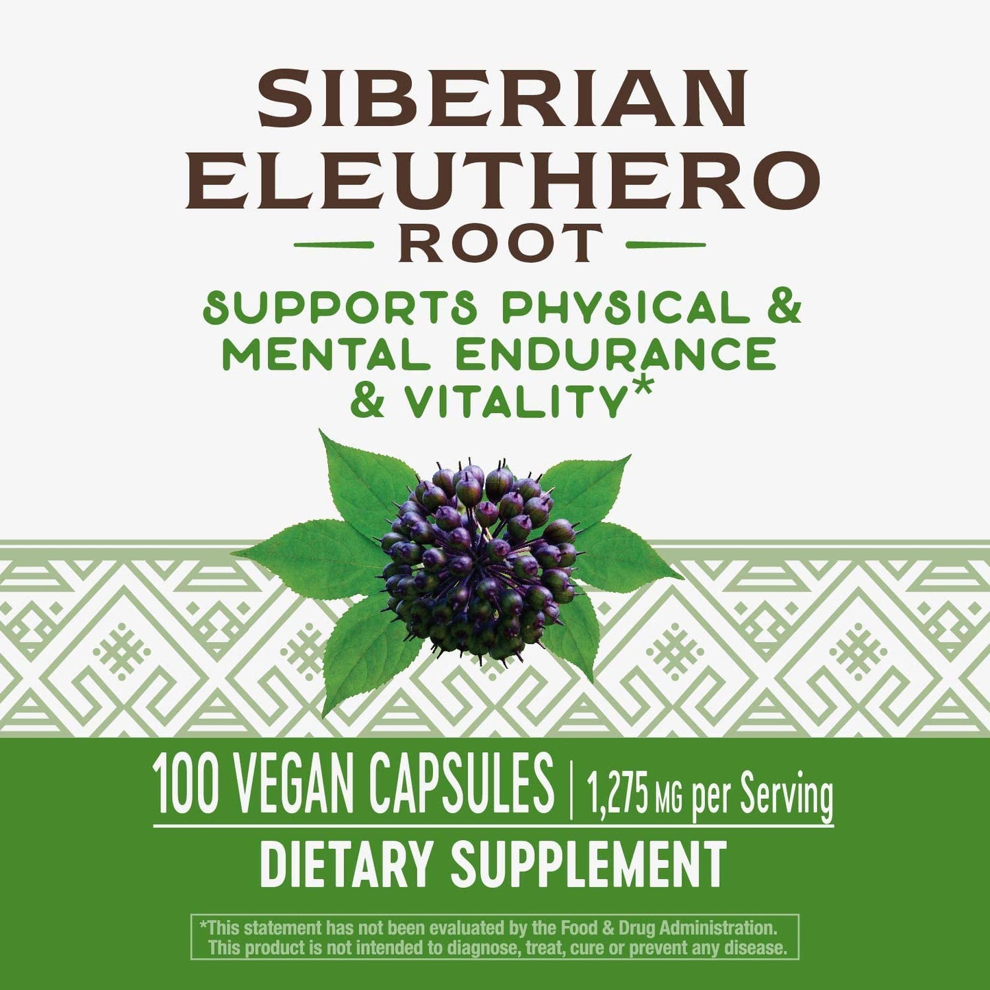 Sibirski ELEUTHERO korijen, 1,275 mg, 100 veganskih kapsula*Adaptogen za vaš Imunitet,energiju i protiv stresa