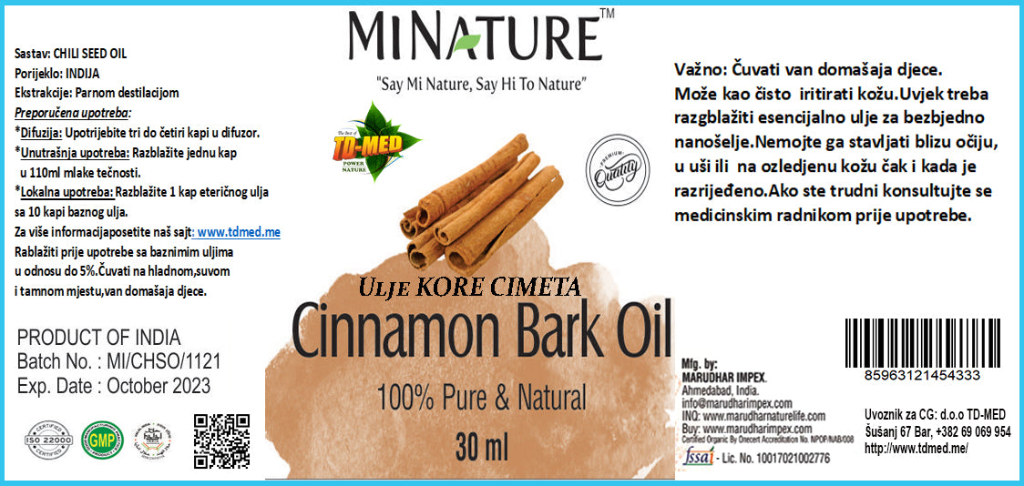 CINNAMON BARK Oil 30ml,Ulje Cimeta,Original Indija