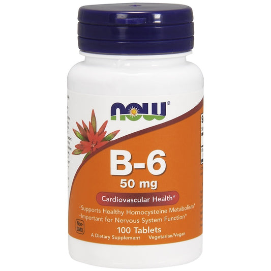 Vitamin B-6 50 mg, 100 kapsula , Now Foods