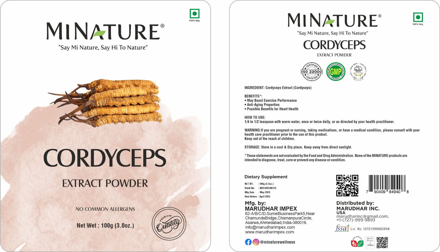 CORDYCEPS-Kordiceps Extract 10:1 , 100g MiNature