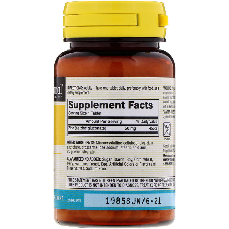 Cink, 50 mg, 100 tableta, Mason Natural USA