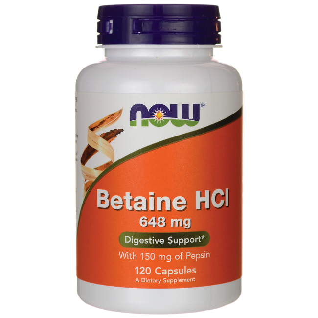 Betaine HCL, 648 mg, 120 Veggie Caps -Now Foods-USA