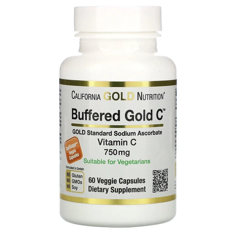 Vitamin C -GOLD 750mg- 60 caps-nekiseli oblik , California Gold Nutrition USA