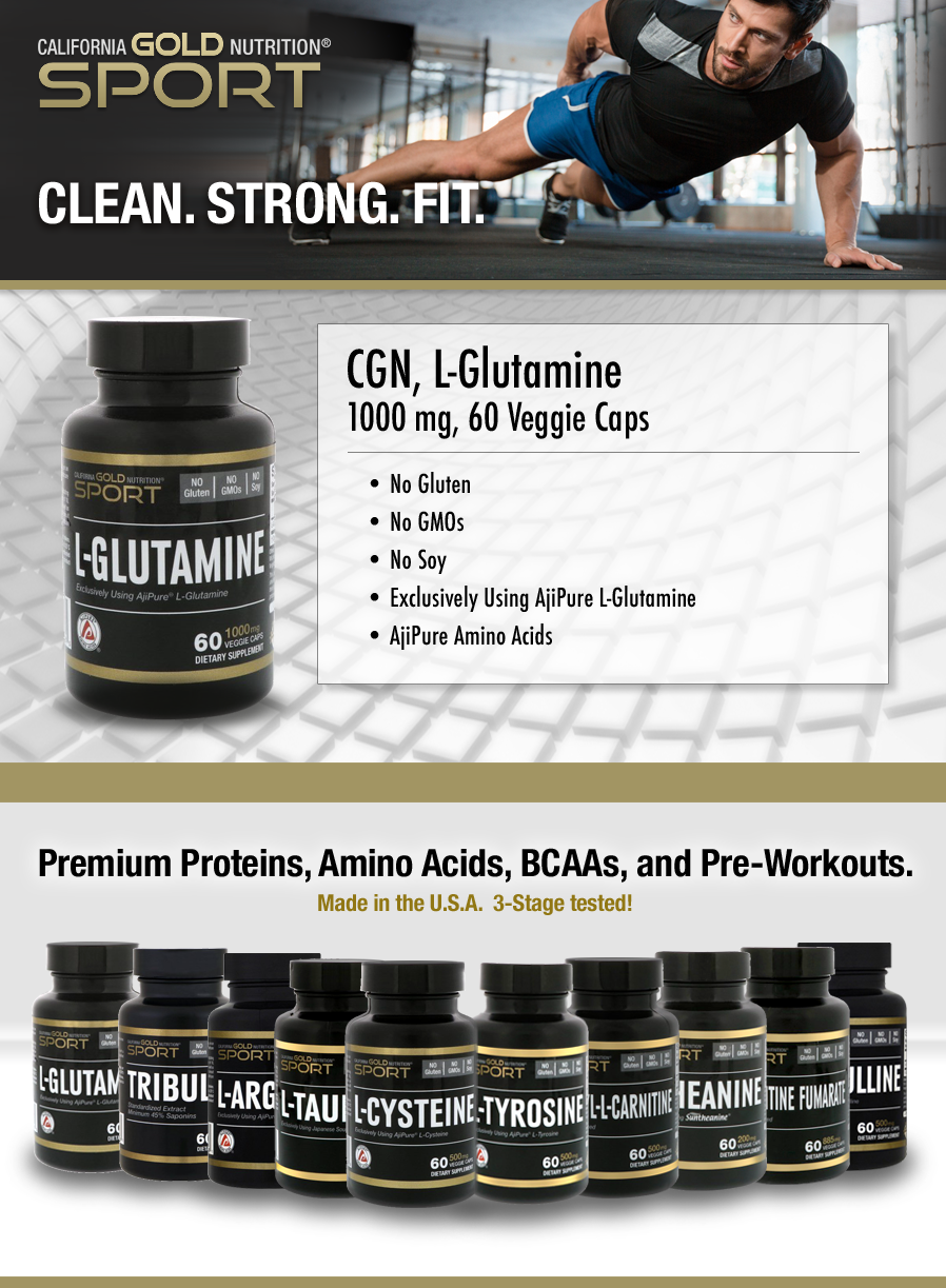 L-Glutamine 1000mg ,60 kapsula ,California GOLD Nutrition USA