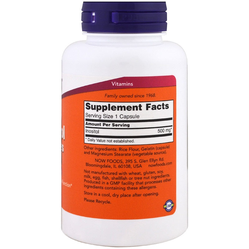 Inositol Capsules 500 mg 100 Capsules Now Foods