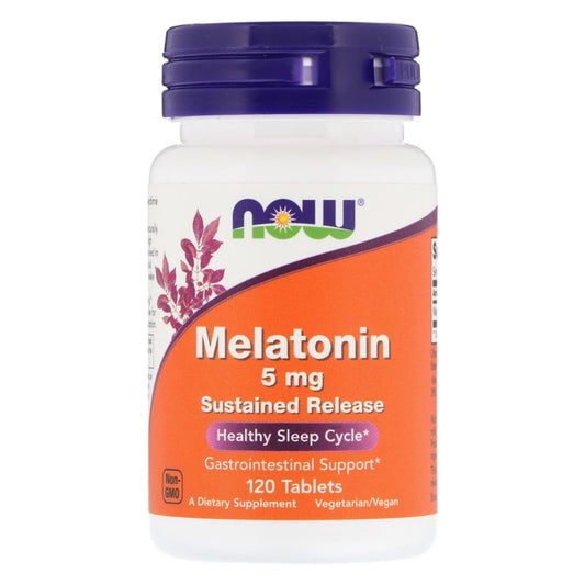 Melatonin 5mg-120 tableta sa produzenim djelovanjem,NOW FOODS