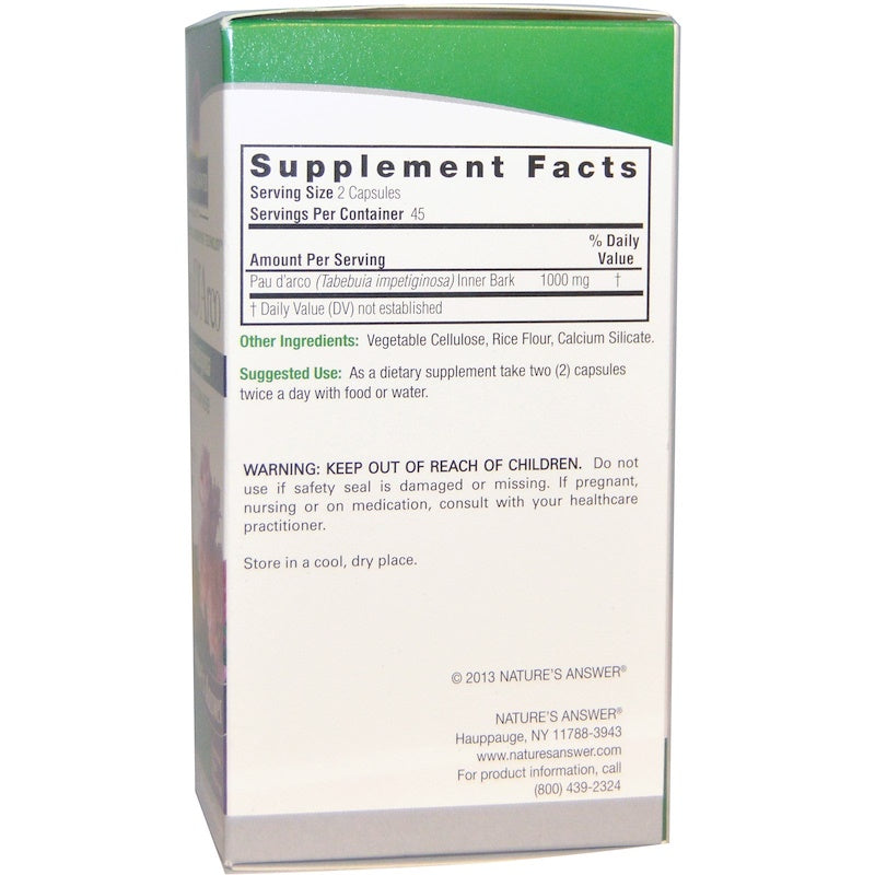 Tahebo- Pau D'Arco, 1000 mg u servisnoj dozi od 2 kaps x 500mg.,90 kapsula,Idealna preventiva protiv gripa,za imunitet i protiv kandide;Pakovanje za 45 dana