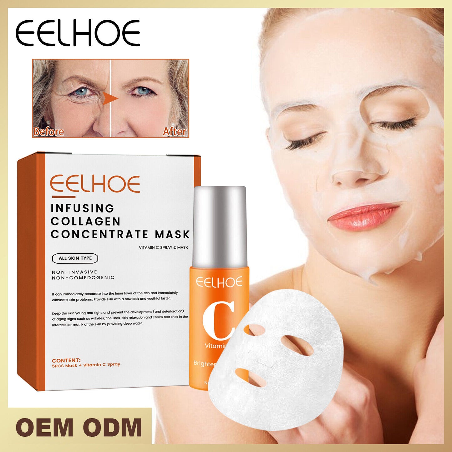 Collagen Face topive maske 5 kom,set + Vit.C spej-Koreja Highprime