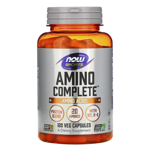 Amino Complete, 20 aminokiselina + Vit.B-6, 120 biljnih kapsula;NOW Foods, Sports,USA