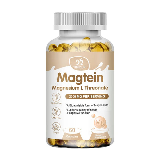 MAGTEIN-Magnesium L-Threonate 60 kaps.,2000mg doza u 2 kaps;Moćan dodatak za mentalnu oštrinu i opšte blagostanje!za opušten san i pomaže u koncentraciji i fokusu, to daje osjećaj povećane energije i produktivnosti tokom dana