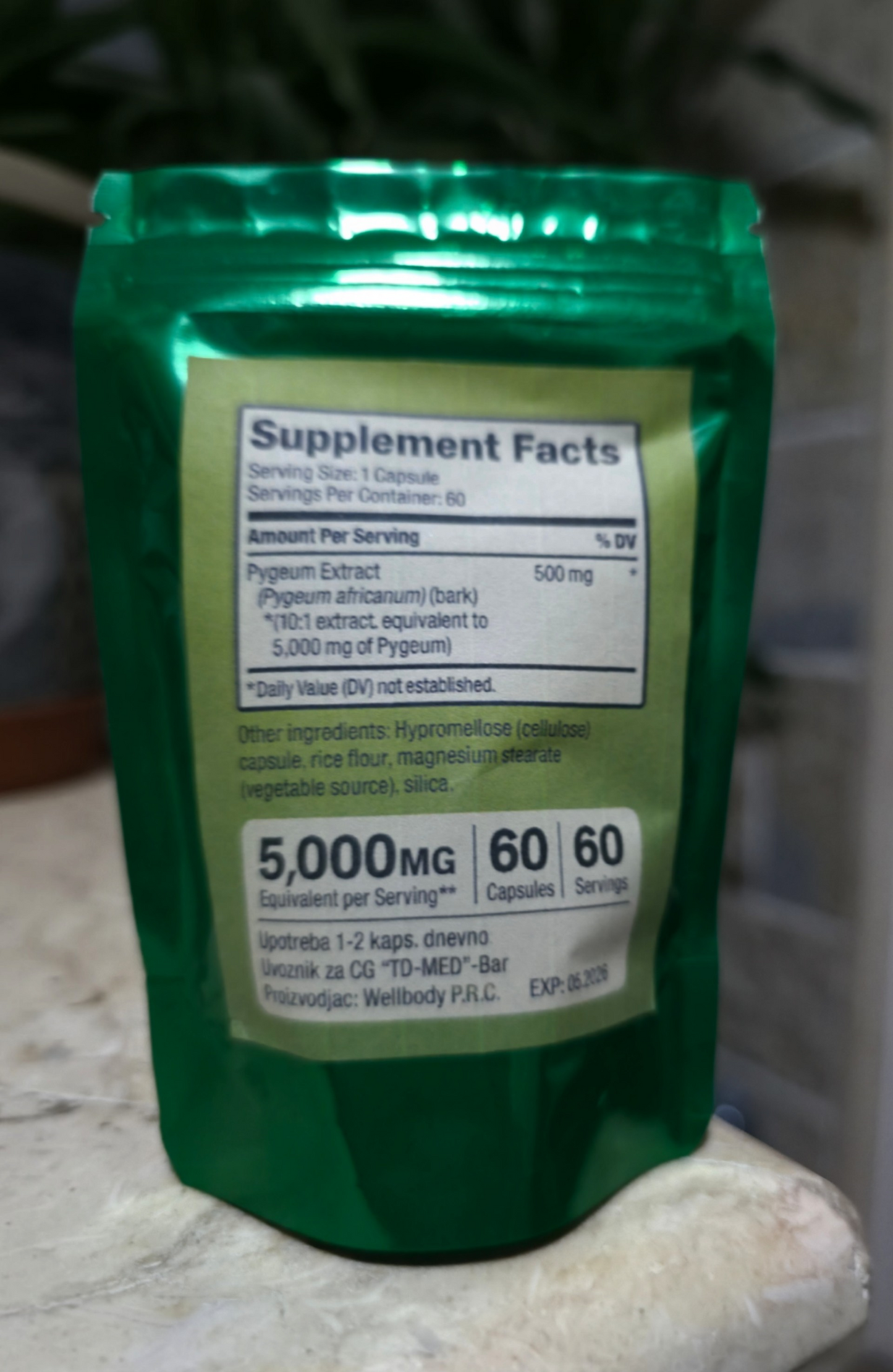 Afrička Šljiva-Pygeum Africanum Extrakt 60 caps., 500mg-dnevna doza..-TD-MED Brend Original