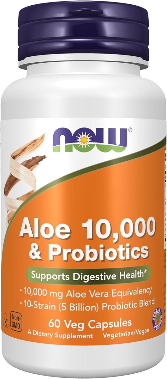 Aloe 10.000 i probiotici, 60 kaps.Now Food-USA;