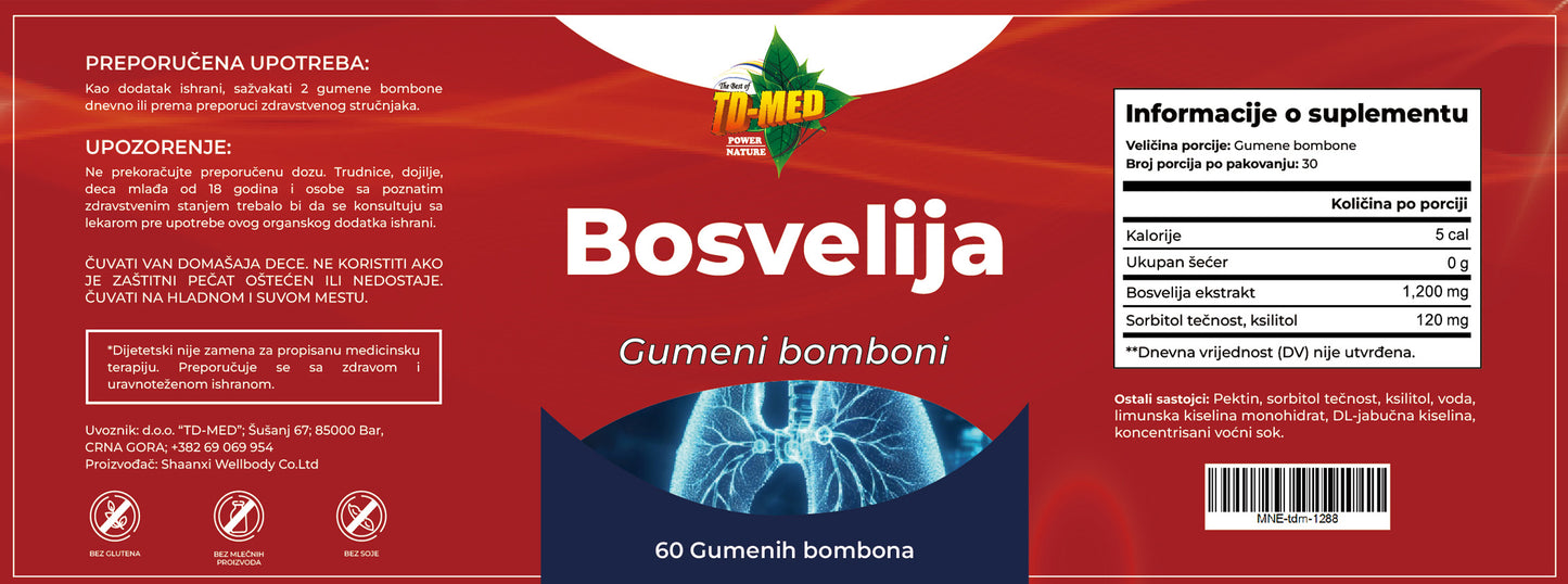 BOSWELLIA-Gummies,60 kom. (Mekni bomboni bez šećera sa ukusom šumskog voća);Za ukočene bolne zglobove,respiratorno zdravlje ... Jedinstveno kod nas,Naš brend,REKLAMNA cijena-Novitet na našem tržištu