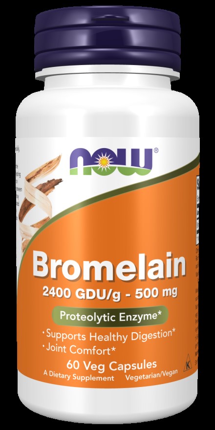 Bromelain, 500 mg, 60 biljnih kapsula;NOW Foods, USA