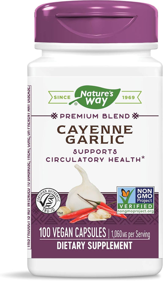 CAYANNE+GARLIC Extract 100 caps.(Papriksa+B-lik LUKOPVICA extrati); Natures Way USA