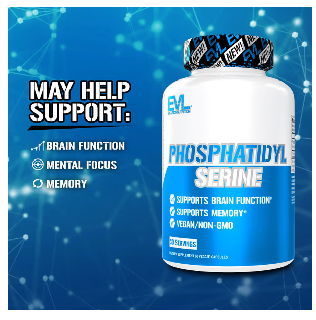 Fosfatidil serin (Phosphatidyl), 60 veg. kaps.(150 mg po kapsuli)-NOOTROPIC za mozak i još toga.... EVLution Nutrition-USA