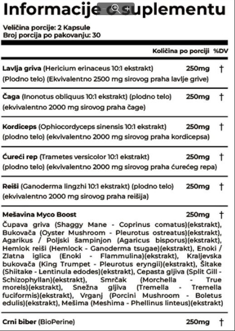 Gljive Komplex Moćne Pečurke 20 u 1-:Lavlja Griva,Reishi+ Čaga,Ćureći rep,Kordiceps   i još drugih za vaš Imunitet,energiju,fokus ....,sa Sertifikatom kvaliteta i Reklamna akciska cijena