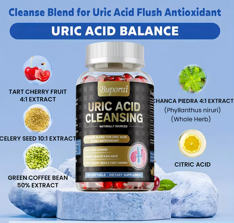 Čišćenje od mokraćne kiseline- Uric Acid Cleansing,60 caps - Čišćenje od mokraćne kiseline i kalcifikata koji se talože u zglobovima i krvnim sudovima i podrška bubrezima, dodatak za podršku zglobovima i detoksikacija za muškarce i žene