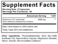 Berberin LIPOSOMAL 1000mg/2 kapsule(500mg/ 60 kaps).Podrška metabolizmu, nivou šećera u krvi,insulinskoj rezistenciji,energiji, težini i kardiovaskularnom zdravlju Naš Brend & "Japan-Bingo Aladdin Bio-tech Co.Ltd" za USA/Eu Reklamna cena-ISKORISTE je !