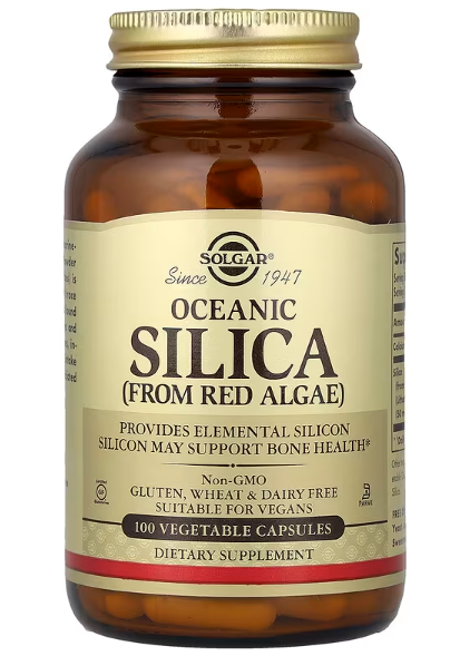 SILICA  okeanski silicijum dioksid iz crvenih algi, 100 biljnih kaps.Solgar,/USA Original,za zdravlje kostiju i vezivnog tkiva ,zglobova ,kože