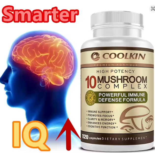 MUSHROOM Complex(Komplex gljiva-10 in1);za Mozak,pamćenje,proizvodnja energije i imunološki sistem - Komplex sa dodatkom Lavlje Grive;Coolkin USA;Posebna Reklamna Akciska cijena,zalihe ograničene!