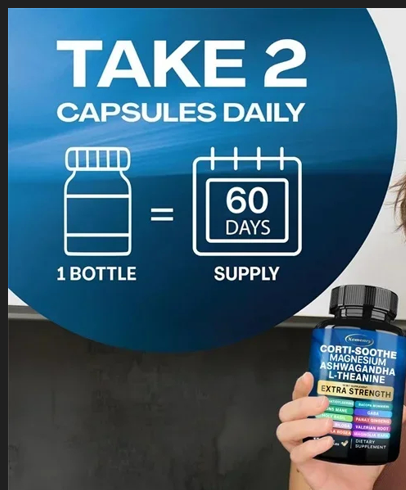 Kortizol-Balans (Corti‑Soothe Blend™)– 100 mg,60 kaps; 13 u 1 sastojaka(Magnesium,Ashwagandha,+L-Thenanine,Lavlja Griiva+...pogledajte u opisu)Za uravnoteženje Kortizola,blaga, ali dobro osmišljena anti-stres formula;Xemenry USA