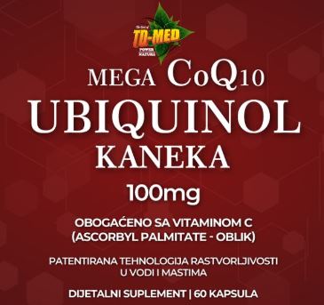Ubikinol-Kaneka Mega CoQ10 aktivni oblik 100mg sa dodatkom Vitamina.C /60 caps."Japan Aladdin Biotech Co.Ltd" za USA/EU ; Izrazito veća Bioraspoloživost od klasičnog CoQ10 za vaš kardio sistem i još toga...REKLAMNA Akciska cijena,iskoristite je...