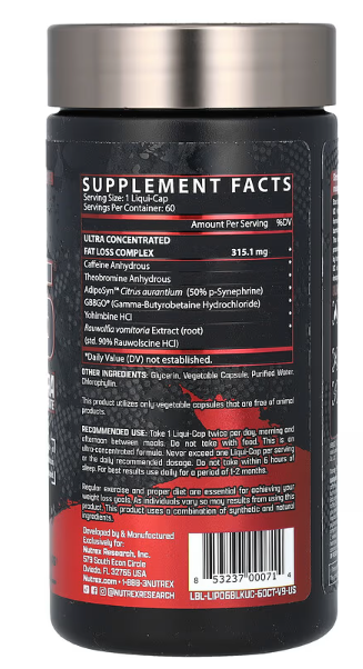 LIPO-6, BLACK ULTRA CONCENTRATE,60 crnih vodenih kapsula,NUTREC-,USA...testirano za mtšaljenje