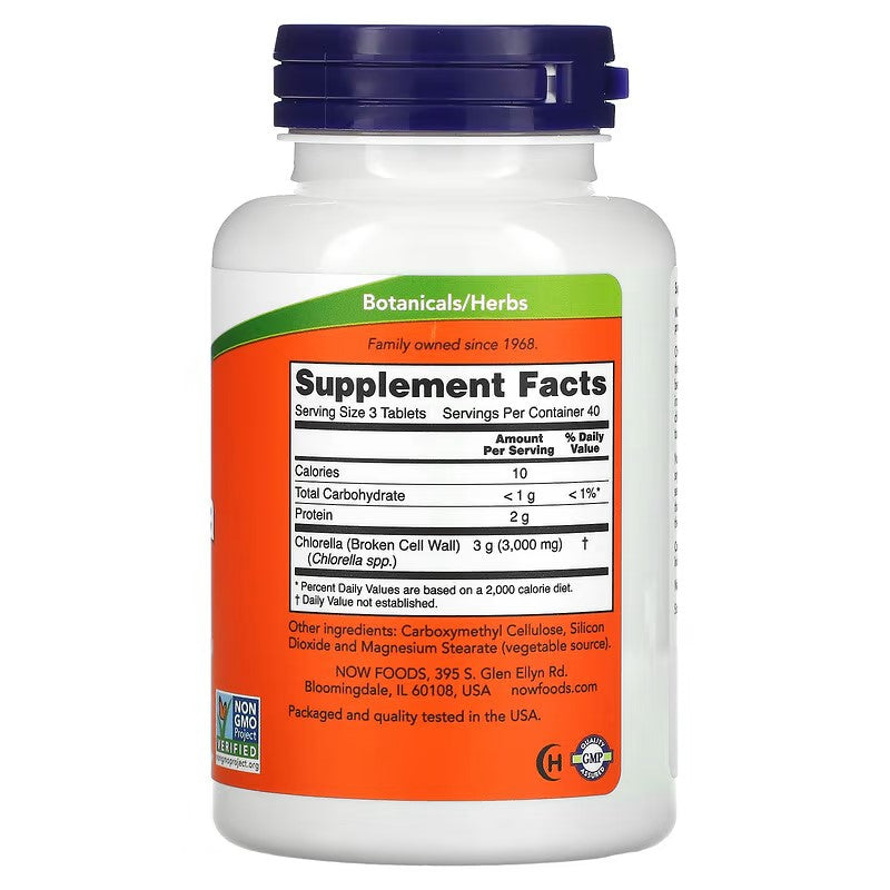 Chlorella - Hlorela, 1000 mg, 120 tableta NOW Foods USA