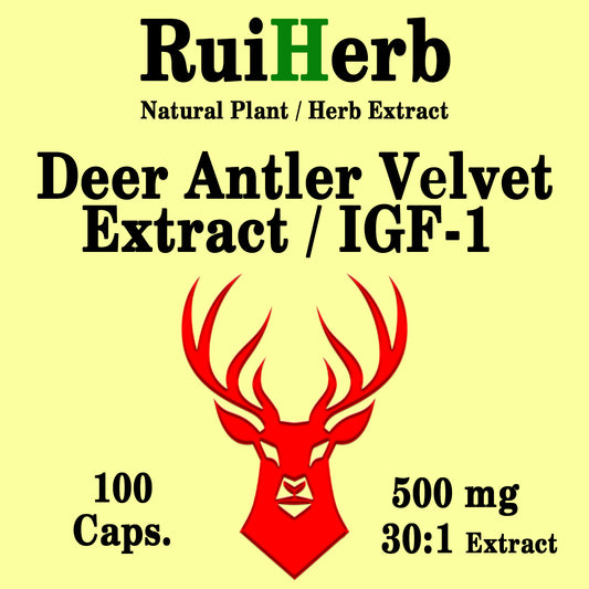 DEER ANTLER VELVET Extract/IGF-1;100 caps./500mg; Baršuna od jelenjih rogova;RuiHerb USA