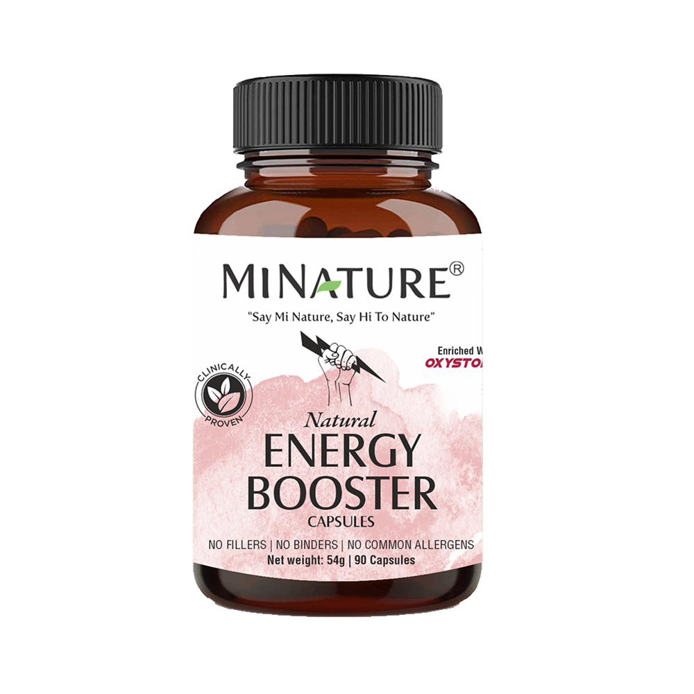 Energy Booster(Pojačivač Energije)-90 kaps.100% prirodno za podizanje energije,širi krvne sudove, poboljšavaju protok krvi. - pojačivač Azotnog oksida od Amaranta obogaćen Oxystormom, 90 biljnih kapsula (500 mg);Mi Nature