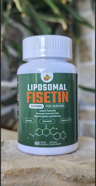 LIPOSOMAL FISETIN 2000mg/60 caps sa dodatcima (Kvercetin 10:1;Resveratrol 10:1;Koenzim Q10;Cink (pikolinat);Trimetilglicin (TMG);Bromelain i Kurkumom;Za kognitivnu podršku, zdravlje ćelija i usporavanje starenja;Prvi put kod nas sa REKLAMNOM cijenom!