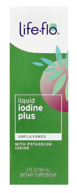 Tekući Jod Plus sa kalijum jodidom, Bez okusa, 59 ml;Life-flo USA;za podršku zdravlju štitne Imunitet i hormonska ravnoteža i  za normalan razvoj i funkciju mozga, koncentraciju i mentalnu jasnoću.