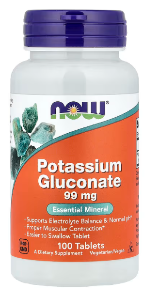 Kalij glukonat(Potassium Gluconate), 99 mg, 100 tableta;Now Foods-USA; za pravilnu kontrakciju mišića, održavanje zdrave funkcije srca i za prijenos nervnih ,održava nivo elektrolita i PH  vrednosti