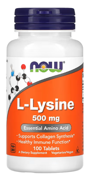 L-lizin, 500 mg, 100 tableta;NOW Foods-USA; Za podršku imunitetu, zdravlju kože,kostiju i mišića i kostiju, te za prevenciju herpes infekcija,smanjenju stresa....