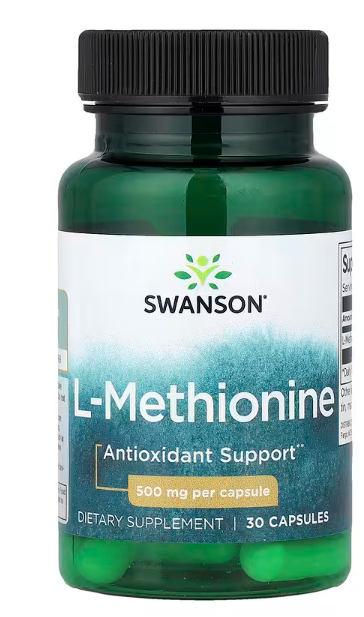 L-Methionine(L-Metionin) 500mg-30 caps.;Podržava detoxifikaciju jetre( i kod problema masne jetre) detox od teških metala  i problema kod zglobova i artistisa Swanson-USA